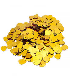 Конфетті, метафан "Серце", вага - 50 г, розмір - 25 мм, колір - золото