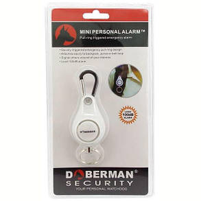 Персональна кишенькова сигналізація сирена для самозахисту Doberman Security SE-0120, біла, фото 2
