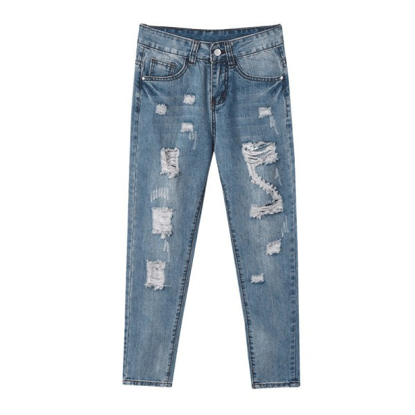 Сині потерті джинси жіночі бойфренд "Denim"