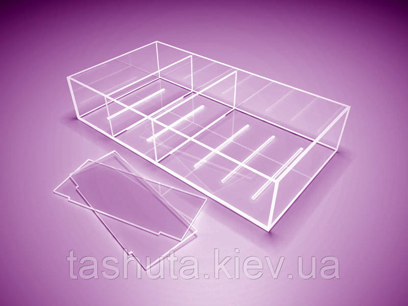 Акриловая коробка для товаров со съемными перегородками 220х420мм Ташута  (35-13100-01)