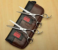 Парикмахерские ножницы в для стрижки волос kasho 5.5 в пенале серебристый цвет