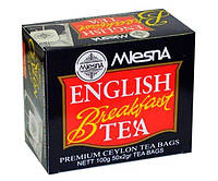 Черный чай Английский завтрак в пакетиках Млесна картонная коробка 400 г