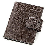 Визитница мужсккая CROCODILE LEATHER 18575 из натуральной кожи крокодила Коричневая