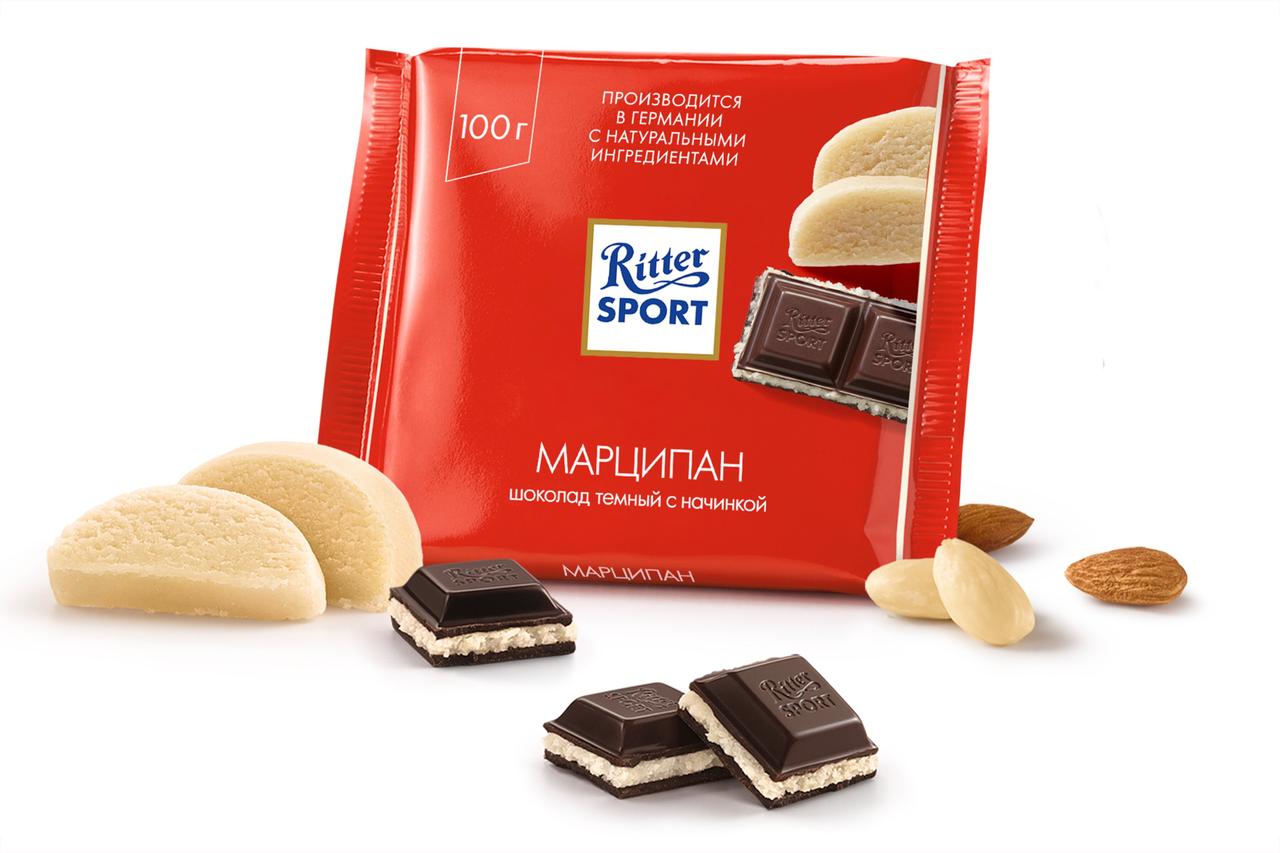 Чорний шоколад Ritter Sport Марципан 100 г