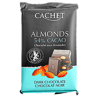 Шоколад чорний з мигдалем №44 Кашет Cashet almonds cacao 54% 300g 12шт/ящ (Код: 00-00004171)