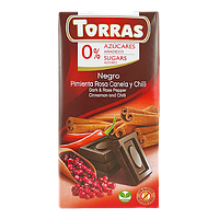 Шоколад червоний перець та кориця Торрас Torras negro pimienta rosa canela y chilli 75g 48шт/ящ (Код: