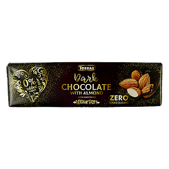 Шоколад чорний з мигдалем (без цукру) Торрас Torras dark almond ZERO 300g 14шт/ящ (Код: 00-00005481)