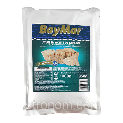 Тунець у соняшниковій олії в фользі БайМар BayMar de girasol 1000g 16шт/ящ (Код: 00-00003428)