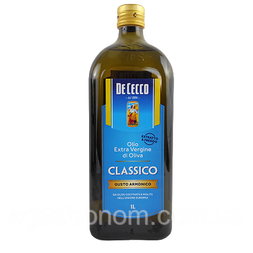 Олія оливкова Де Чекко Класична De Cecco Classico 1L 12шт/ящ (Код: 00-00000610)