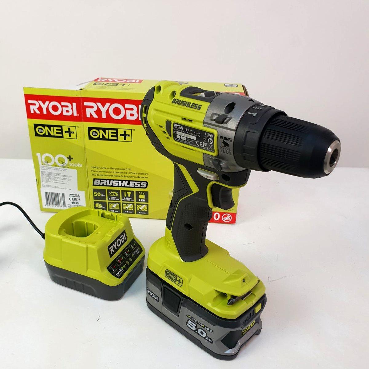 Шуруповерт Ryobi ONE+ R18PD5-0 18В ударний, безщітковий без АКБ і ЗУ (5133003595), фото 1