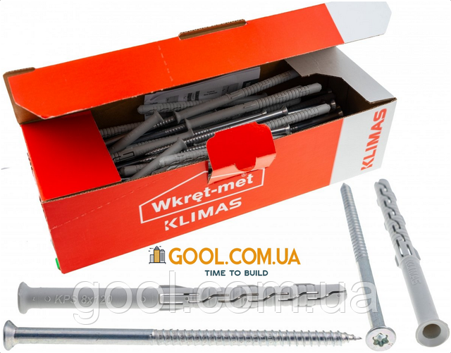 Дюбель KPS FAST S Wkret-met 8x120мм Распорный с Шурупом с Потайной ...