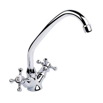 Двохвентильний Кран латунний для кухні колір хром Q-tap Mayfair CRM 271