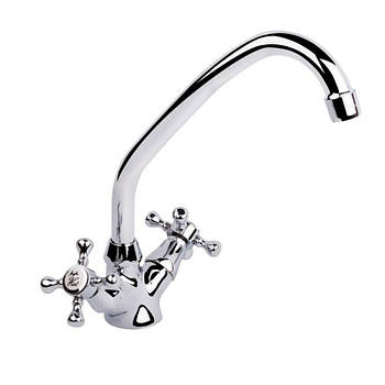 Двохвентильний Кран латунний для кухні колір хром Q-tap Mayfair CRM 271K