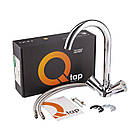 Двухвентельний Кран латунний для кухні колір хром Q-tap Mix CRM 278, фото 6