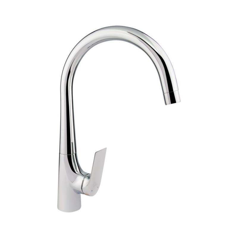 Кран для кухні Qtap Elegance CRM 007F хром одноважільний латунний