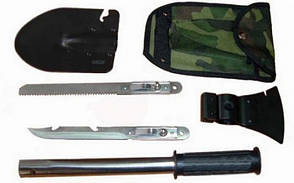 Універсальний набір туриста (лопата+сокира+ніж-багнет+пилка) з чохлом 5 в 1, фото 3