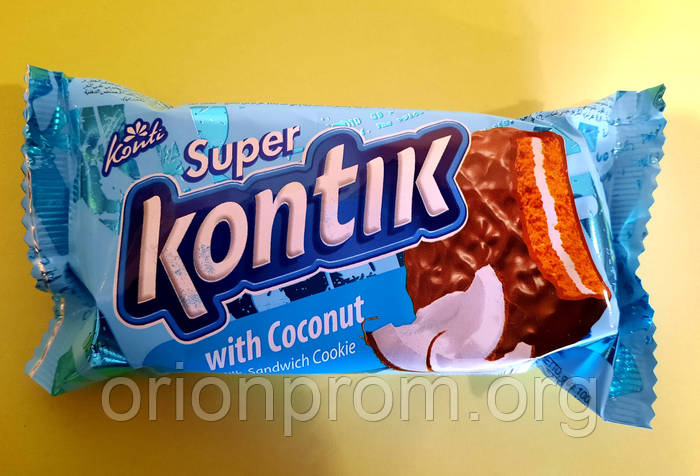 Купити Печиво-сендвіч Супер Контік молочний, кокос 100 г, ціна 15 грн ...