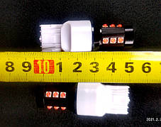 Світлодіодна лампа LED T20 W21W 7440 3030-15SMD LENS червоний, фото 3