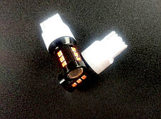 Світлодіодна лампа LED T20 W21W 7440 3030-15SMD LENS червоний, фото 2