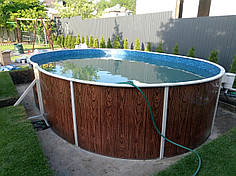 Басейн каркасний овальний Azuro 404DL Wood 5.5 х 3.7 х 1.2 м морозостійкий