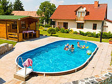 Басейн каркасний овальний Azuro 405DL 7,3 х 3,7 х 1,2 м морозостійкий, фото 5