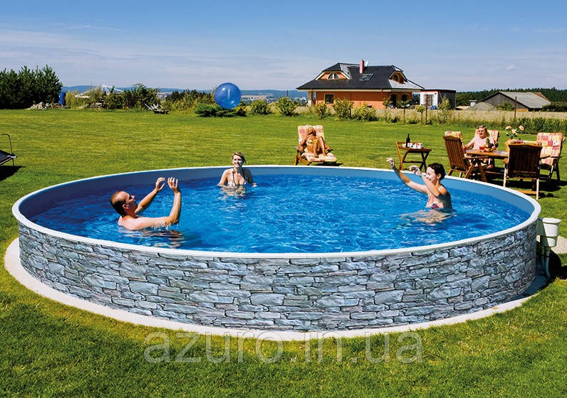 Басейн каркасний круглий Azuro Stone 4.0 х 1.2 м морозостійкий
