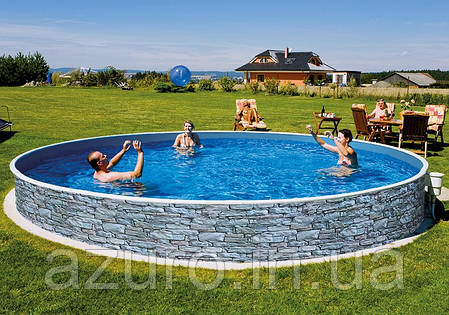 Басейн каркасний круглий Azuro Stone 3.6 х 1.2 м морозостійкий, фото 1