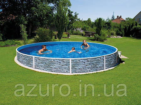 Басейн каркасний круглий Azuro Stone 5,0 х 1,2 м морозостійкий, фото 1