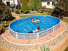 Каркасний басейн овальний Azuro Stone 404DL 5.5 х 3.7 х 1.2 м морозостійкий