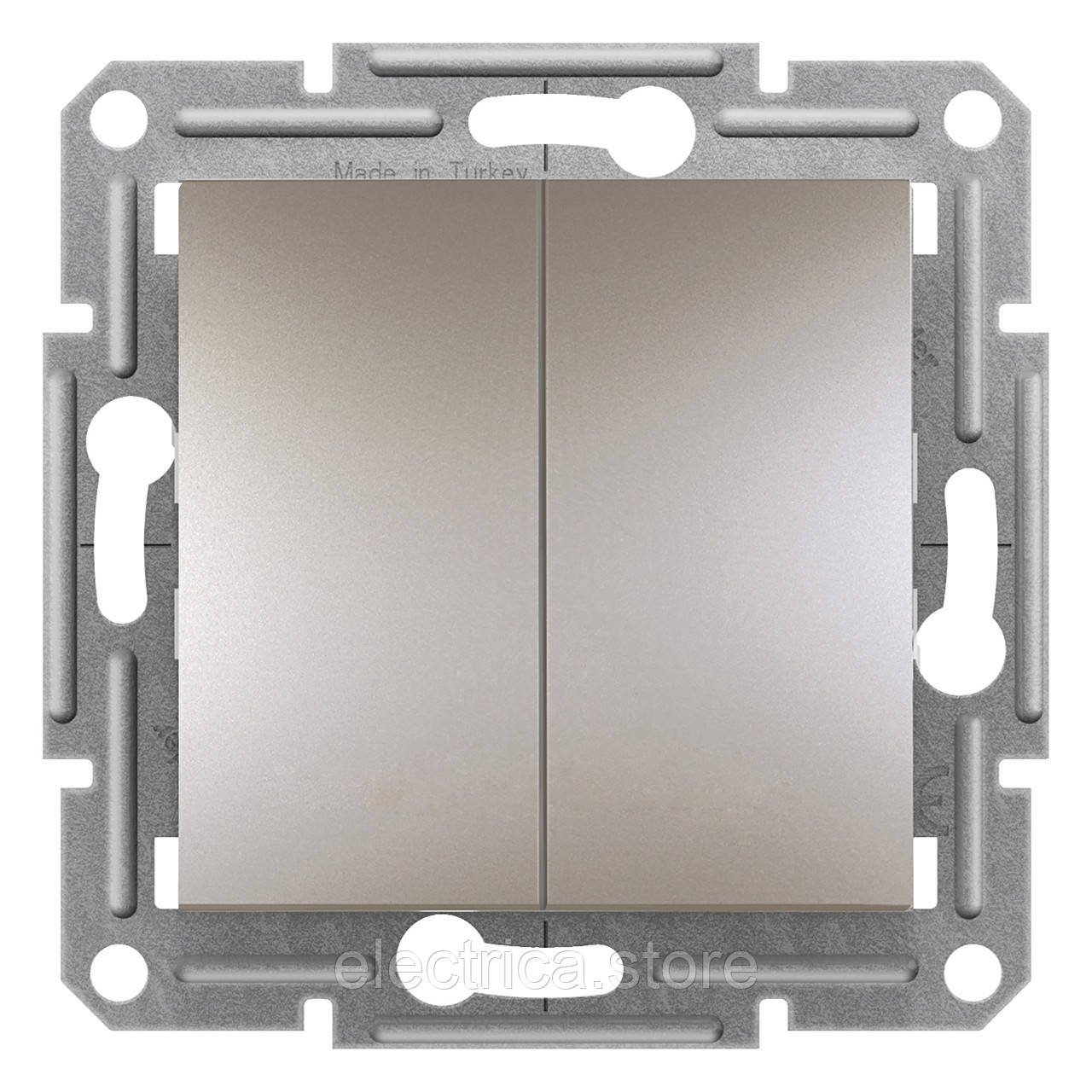 Двоклавішний вимикач кнопковий бронза Asfora EPH1100169, фото 1