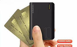 Power bank ROMOSS Sense 4 mini 10000 mah зовнішній акумулятор повербанк чорний