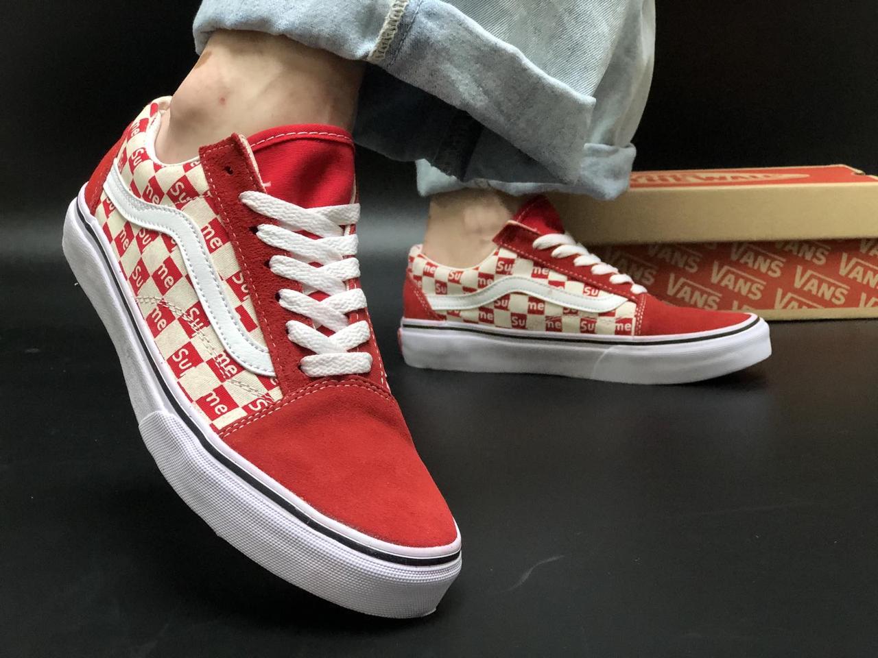 Жіночі червоні Кеди Vans Old Skool Supreme