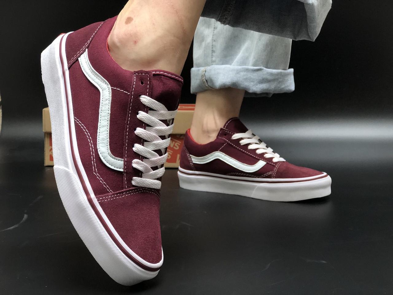 Жіночі бордові Кеди Vans Old Skool