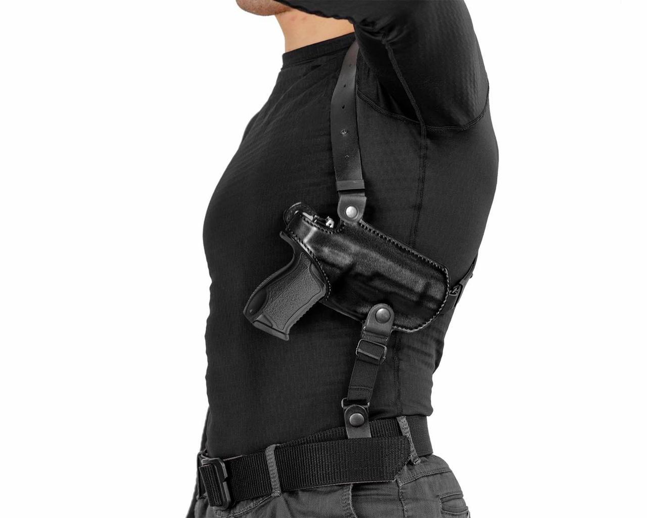 Кобура оперативна Aline 1КП2+2М на Форт-17 з підсумком під 2 магазини шкіряна тришарова