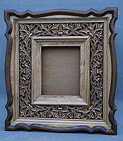 Фігурний кіот для ікони з різьбленою дерев'яною рамою, фото 9