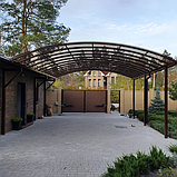 Навіс із стільникового або монолітного полікарбонату 3,60 х 6.0 м або будь-який інший розмір, фото 5