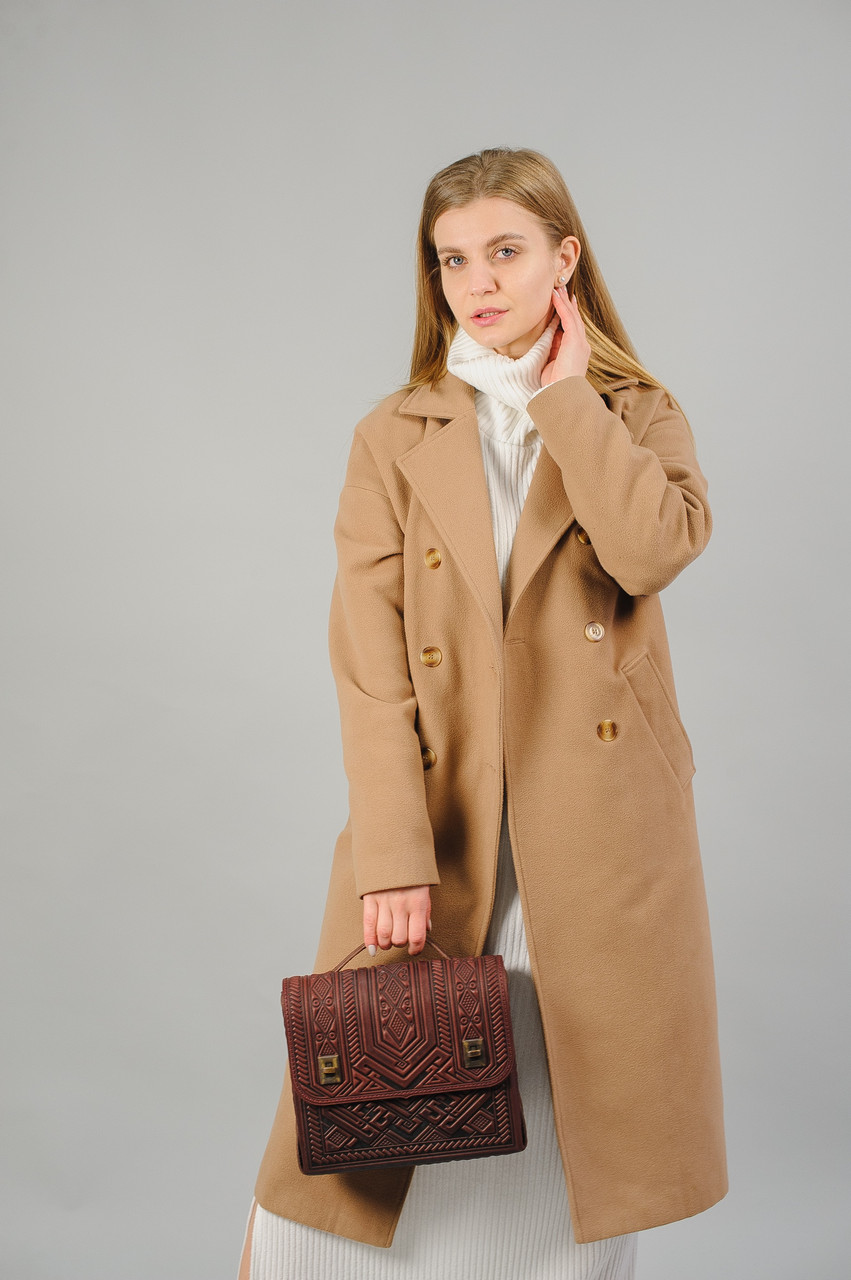 Велика шкіряна сумка-портфель, бордова сумка ручної роботи з натуральної шкіри, фото 1