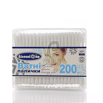 Ватні палички, 200 шт в пластиковій коробці
