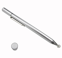Стилус ручка Pencil с колпачком для рисования на планшетах и смартфонов серебро