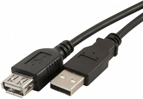 Кабель подовжувач USB A — USB F 3 метри Black (1371), фото 1