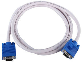 Кабель VGA папа-папа 2 феррита 3м White (DC0926)
