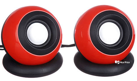 Комп'ютерні колонки акустика USB 2.0 D008 Red (3245), фото 1