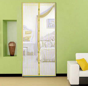 Анти москітна сітка штора на магнітах Magic Mesh Жовтий