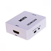 Конвертер HDMI на RCA (AV) CVBS адапттер відео з аудіо 1080P HDV-610 AV-001 (4273) White, фото 3