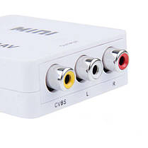 Конвертер HDMI на RCA (AV) CVBS адапттер відео з аудіо 1080P HDV-610 AV-001 (4273) White, фото 4