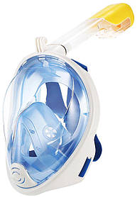 Повна маска для плавання FREE BREATH (S/M) M2068G з кріпленням для камери Блакитний