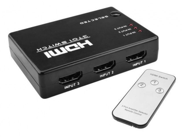 HDMI-переключатель Dellta SY-301 на 3 портов HDMI switch с пультом ДУ (3656) - фото 1 - id-p1360657381