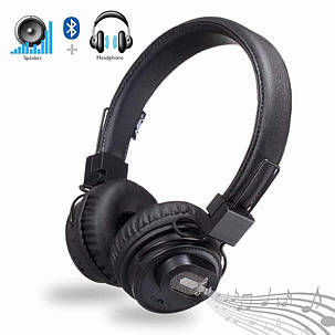 Бездротові Bluetooth стерео навушники NIA X5SP з МР3, FM і колонкою Black (5053), фото 3