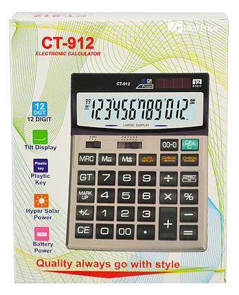 Великий настільний калькулятор CT-912 (3283), фото 2