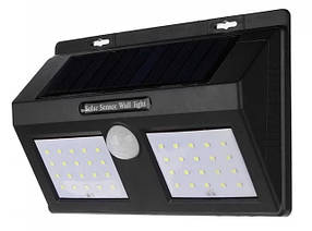 Подвійний світильник UKC 1626A з датчиком руху і сонячною панеллю 40 smd настінний вуличний (7178)